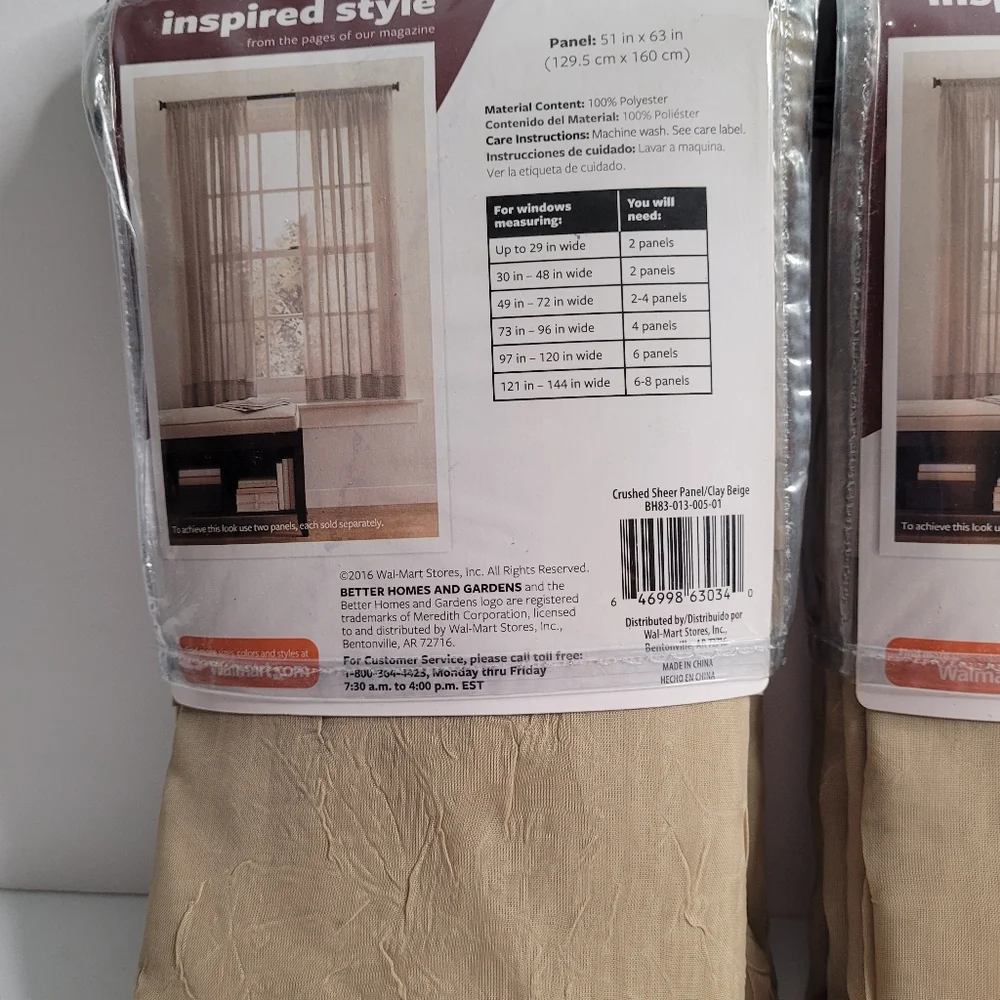 Better Homes and Gardens 63 Inch Beige curtains. 308